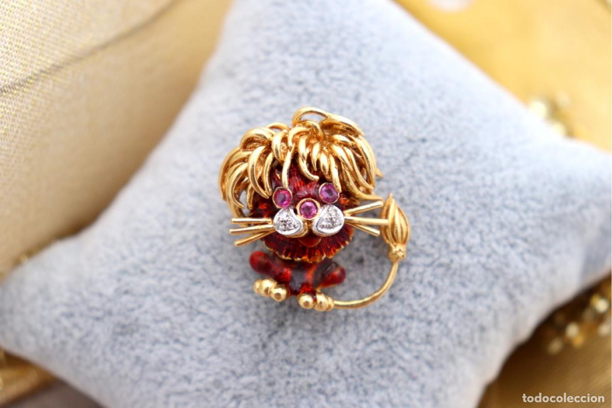 Joyeria: Broche de oro de 19,2 quilates con diamantes - Le&oacute;n - Foto 3