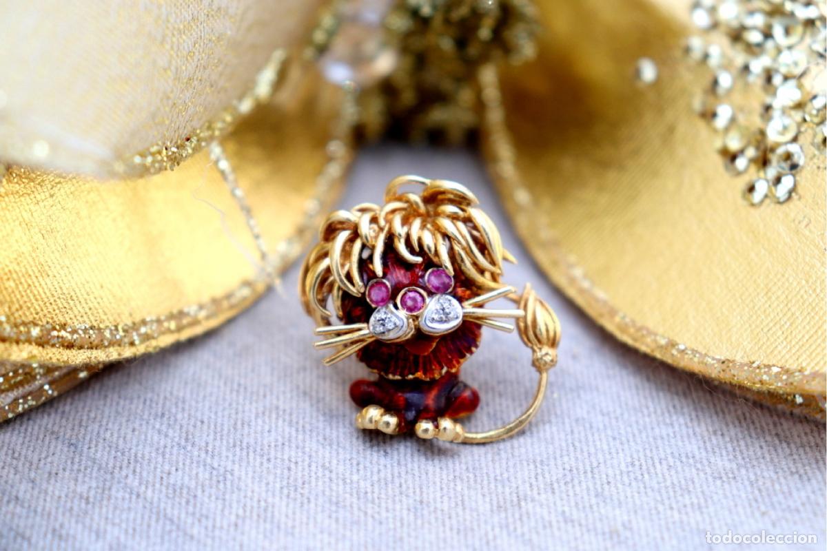 Joyeria: Broche de oro de 19,2 quilates con diamantes - Le&oacute;n - Foto 5