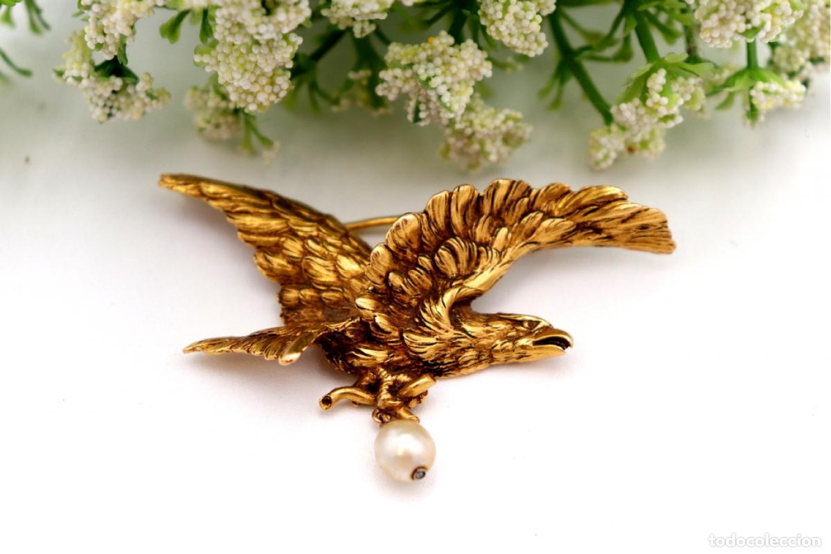 Joyeria: Broche de oro de 18 quilates con perla - &Aacute;guila - Foto 3
