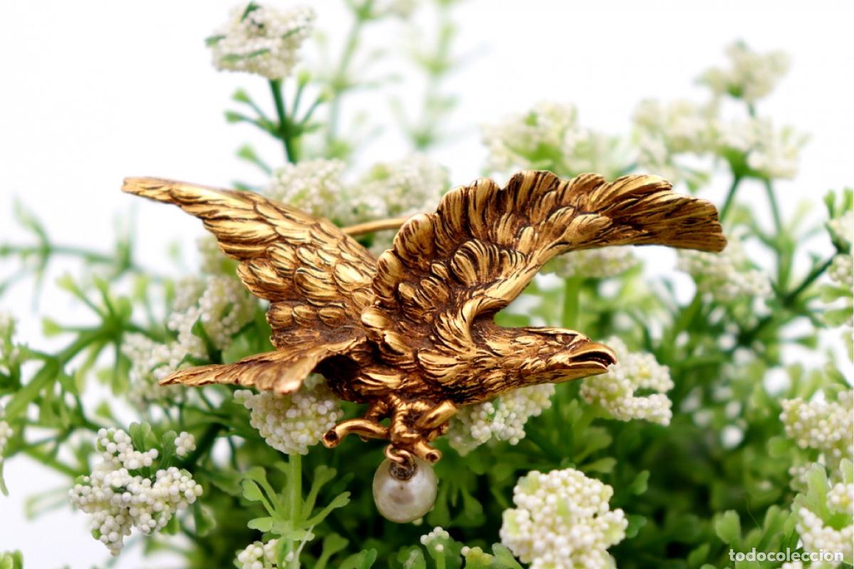 Joyeria: Broche de oro de 18 quilates con perla - &Aacute;guila - Foto 5