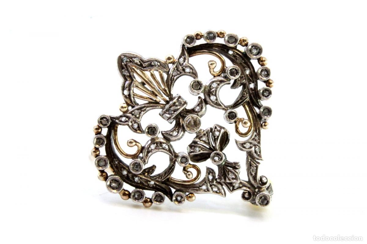 Joyeria: Broche de oro de 19,2 quilates con diamantes y perla - Foto 5