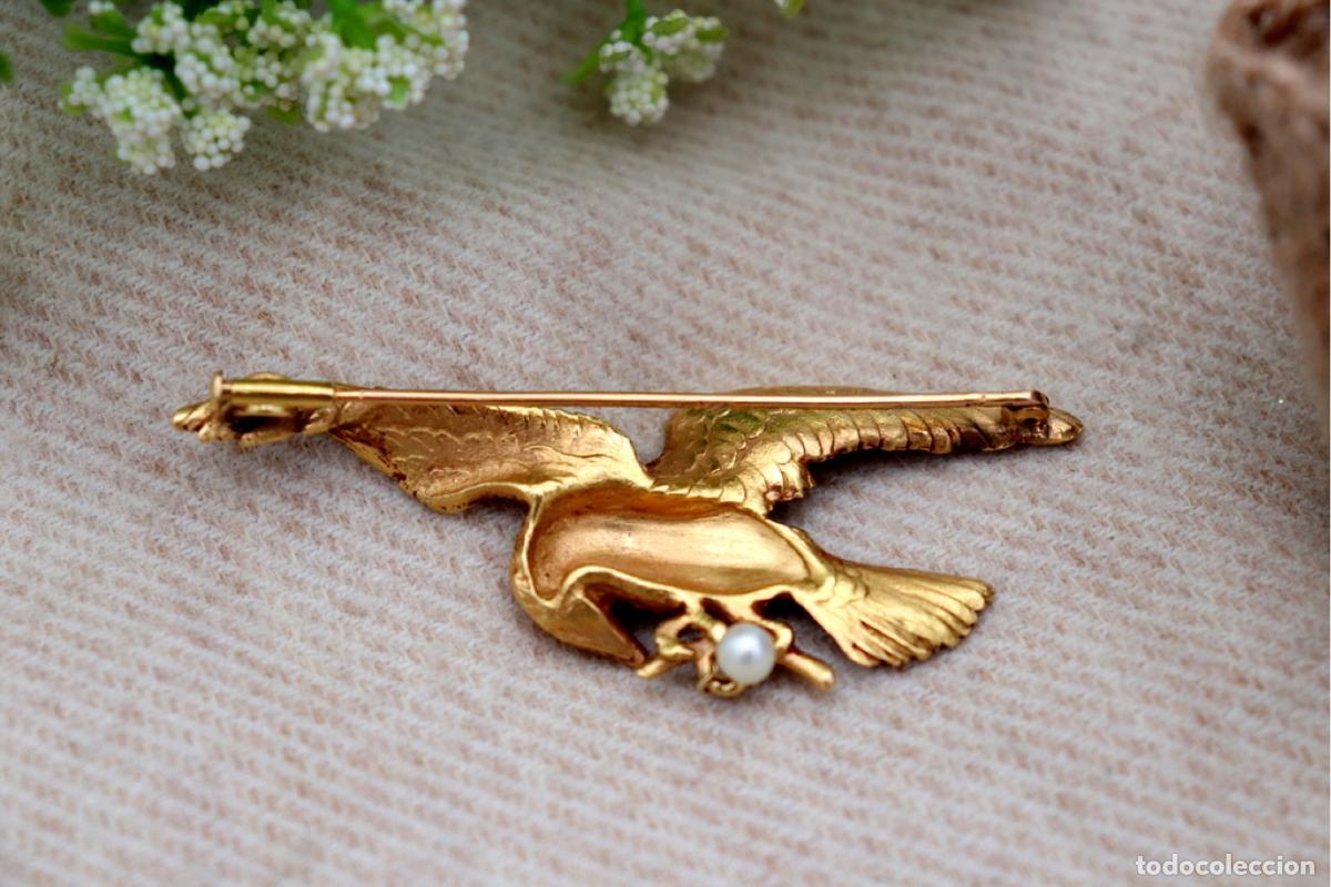 Joyeria: Broche de oro de 19,2 quilates con perla - &Aacute;guila - Foto 4