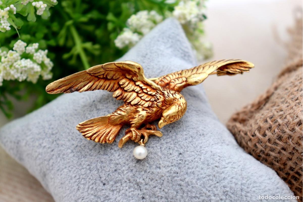 Joyeria: Broche de oro de 19,2 quilates con perla - &Aacute;guila - Foto 5