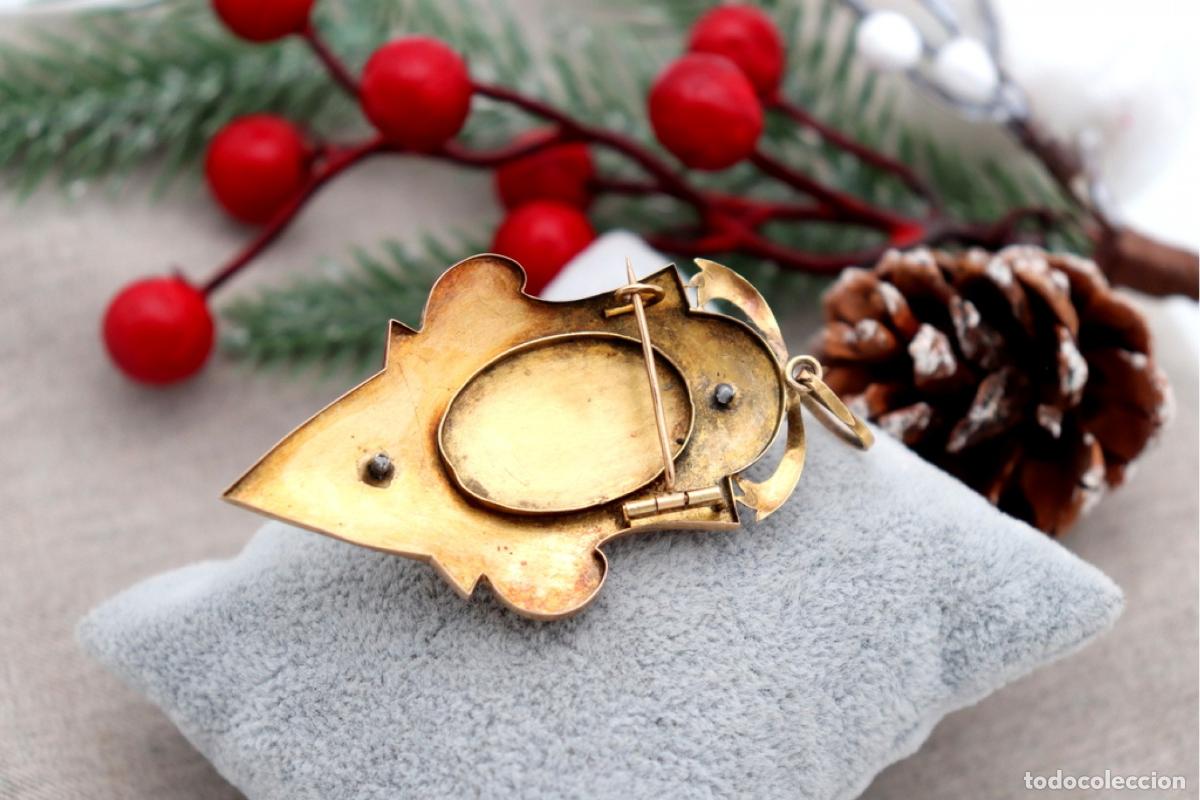 Joyeria: Broche de Oro 19,2K con perla y turquesa. - Foto 4