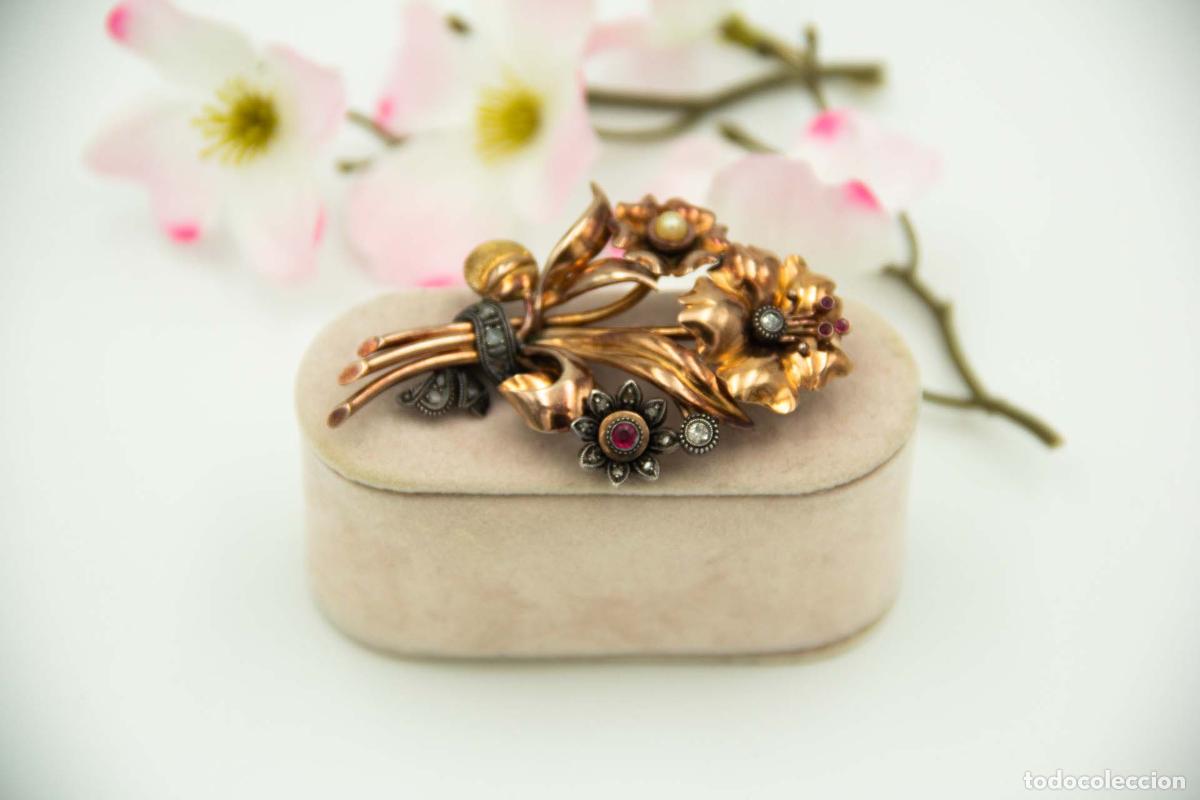 Joyeria: Broche de oro de 19,2 quilates con diamantes - Foto 1