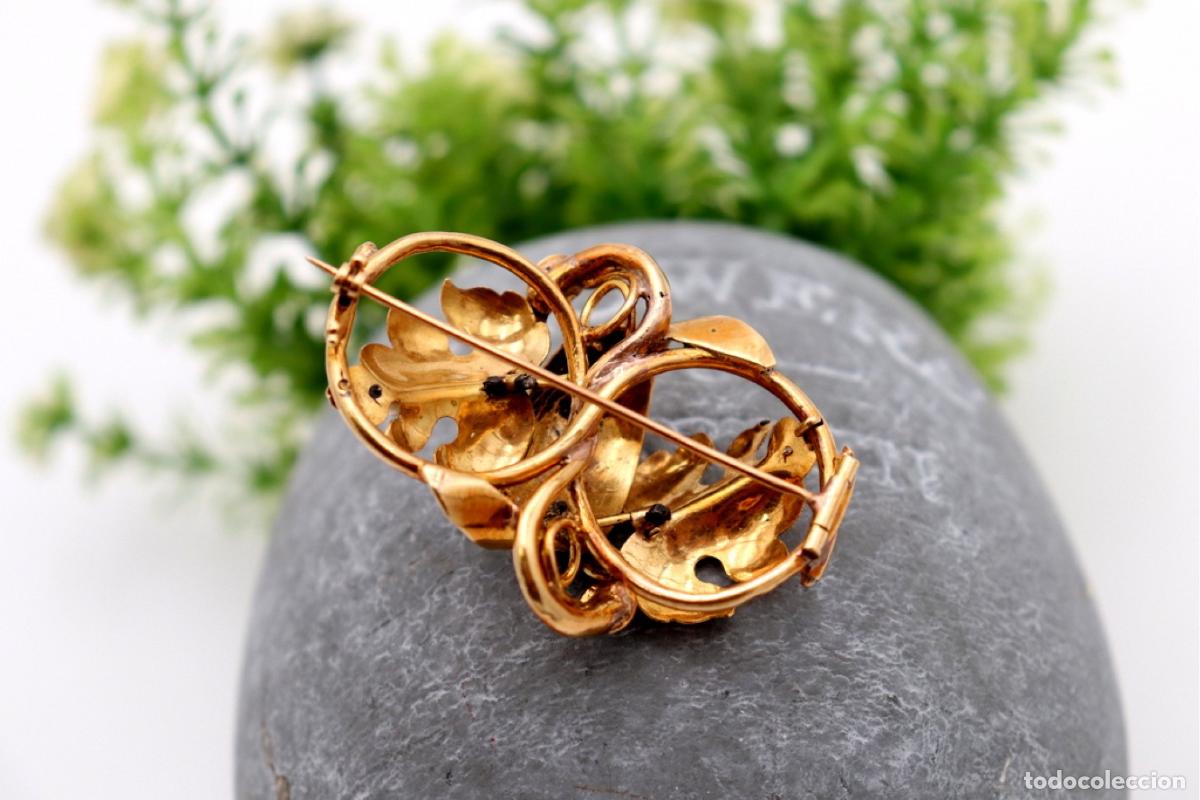 Joyeria: Broche de oro de 19,2 quilates con perlas y diamantes - Foto 7