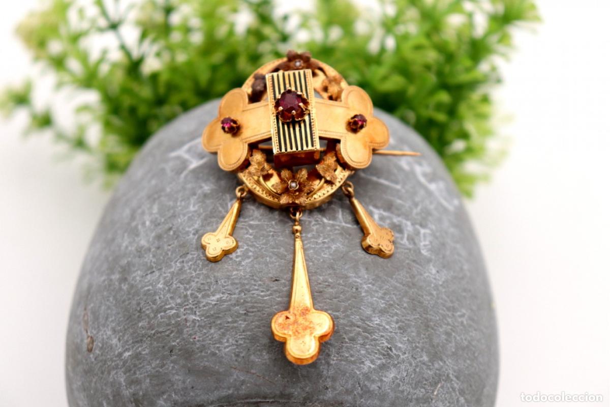 Joyeria: Broche de oro de 19,2 quilates con rub&iacute;es - Foto 3
