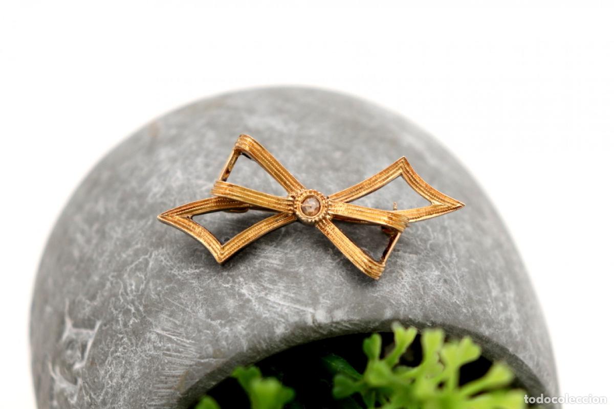 Joyeria: Broche en oro de 19,2K y plata con diamante. - Foto 2