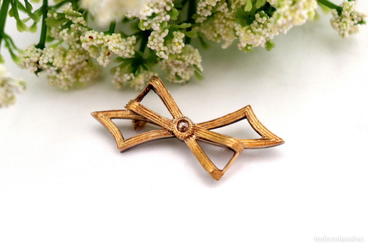 Joyeria: Broche en oro de 19,2K y plata con diamante. - Foto 4