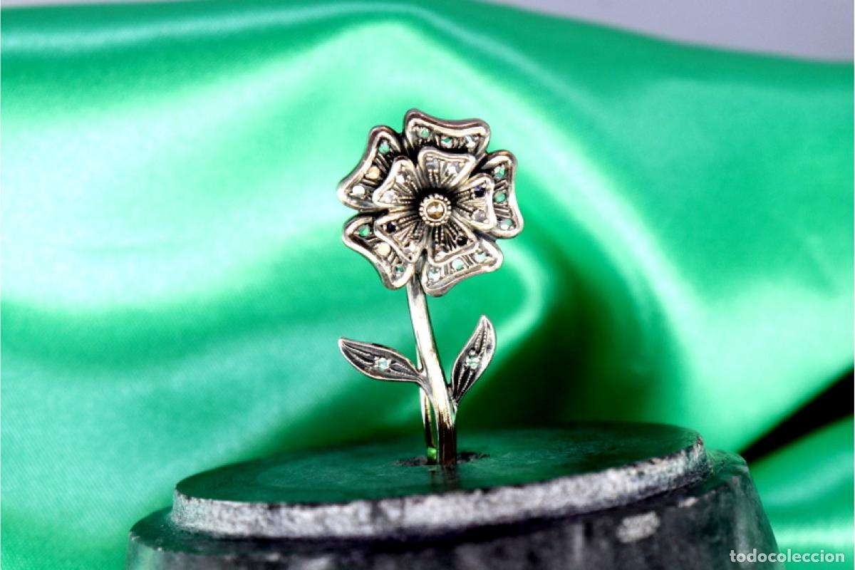 Joyeria: Broche en oro y plata de 19,2K con diamantes. - Foto 5