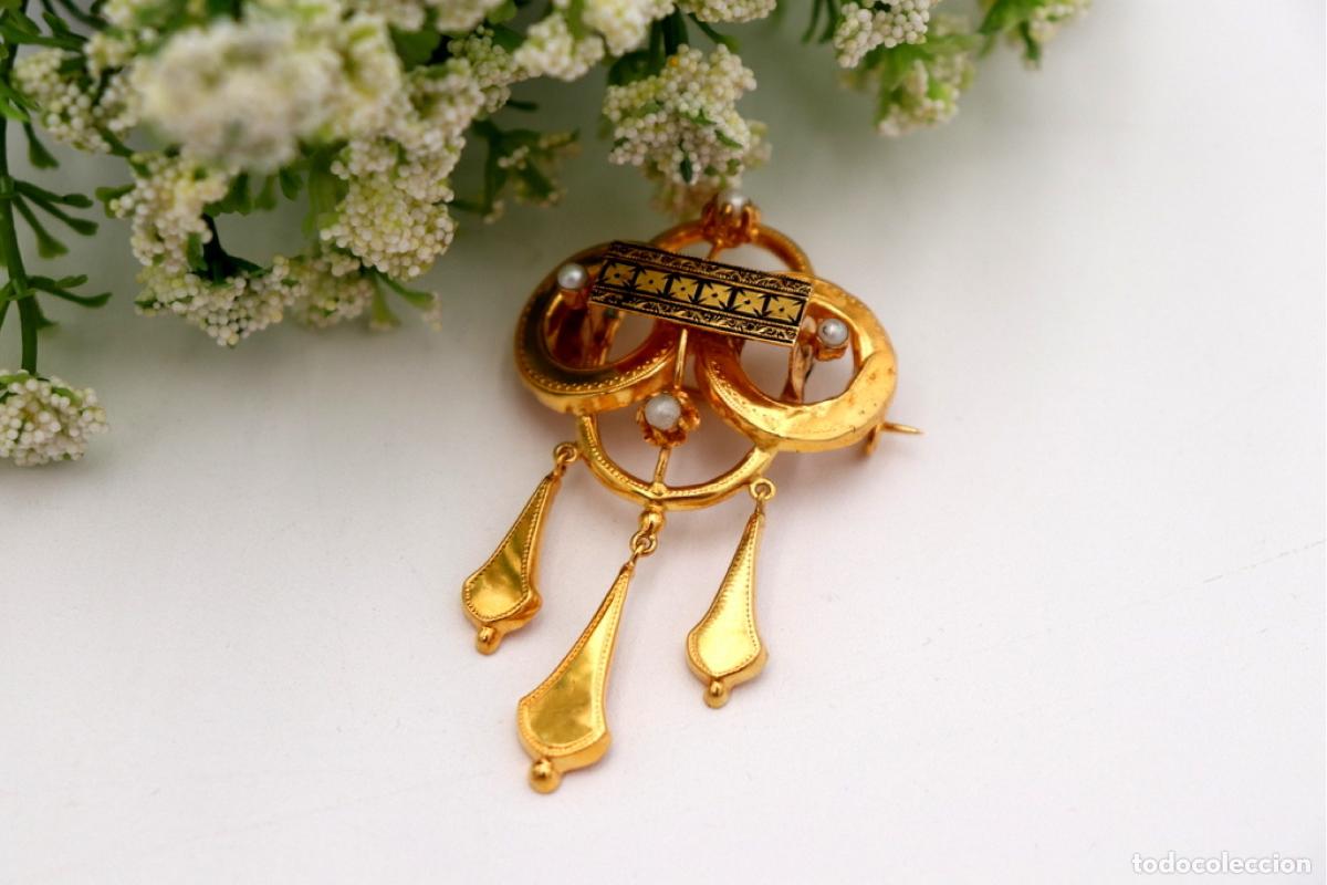 Joyeria: Broche de oro de 19,2 quilates con perlas - Foto 4