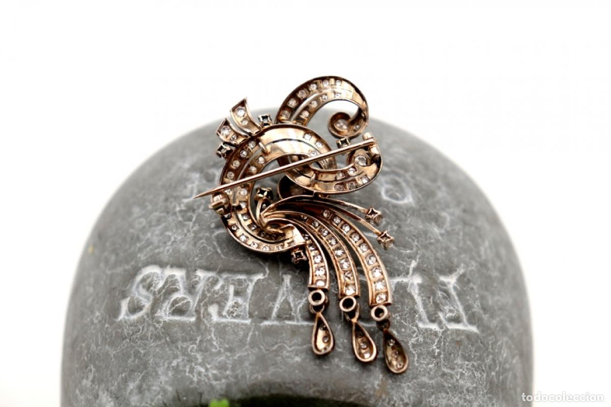 Joyeria: Broche de oro blanco de 19,2K con diamantes. - Foto 4