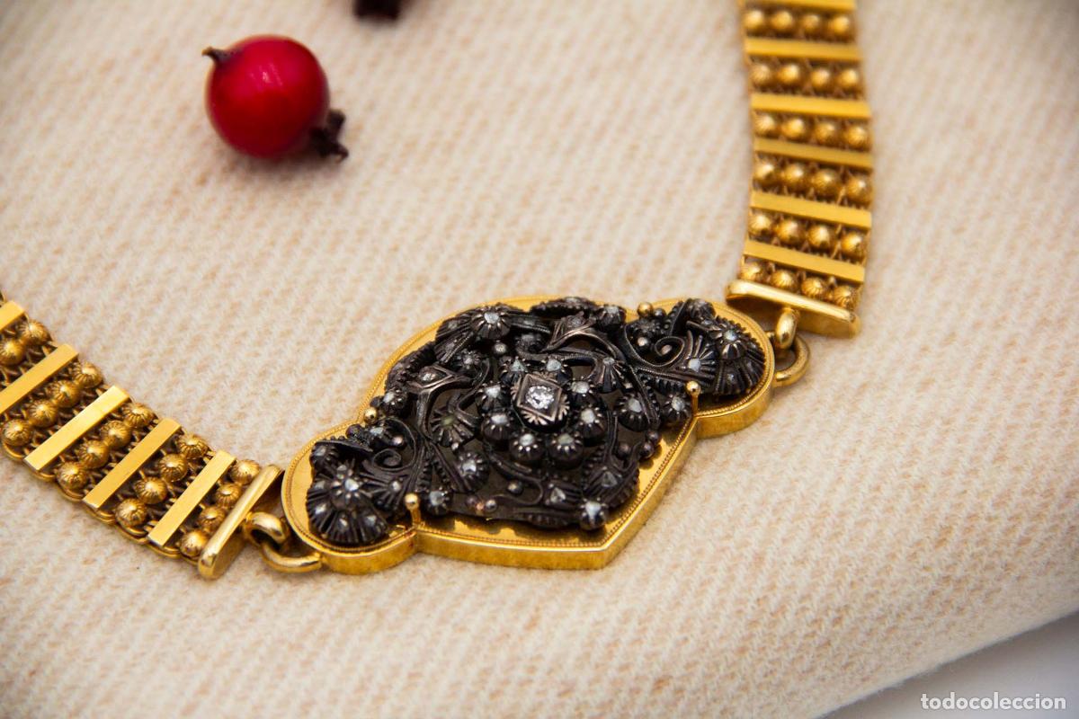 Joyeria: Collar de oro de 19,2 quilates con perlas y diamantes - Foto 5