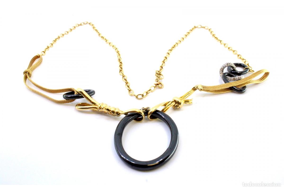 Joyeria: Collar bicolor en oro de 19,2K con diamantes. - Foto 2