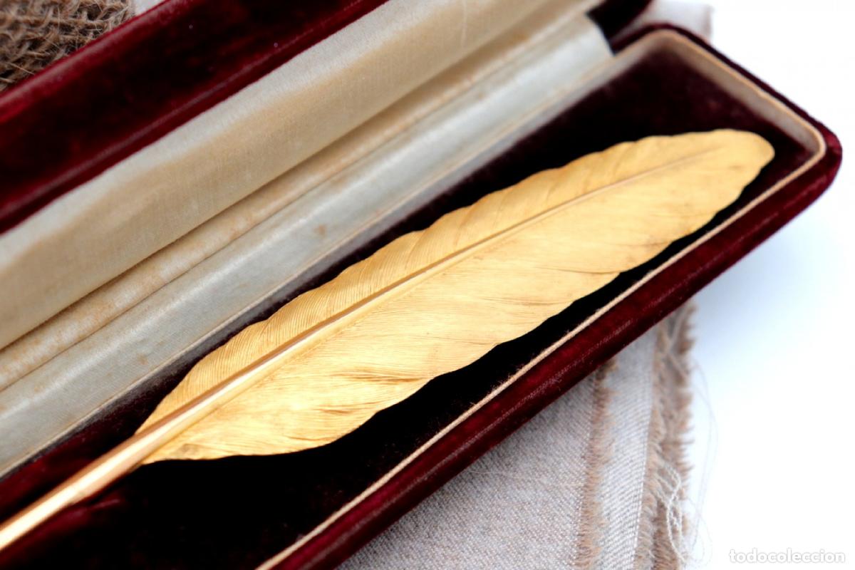 Joyeria: Bol&iacute;grafo de oro de 18 quilates, en forma de pluma. - Foto 4