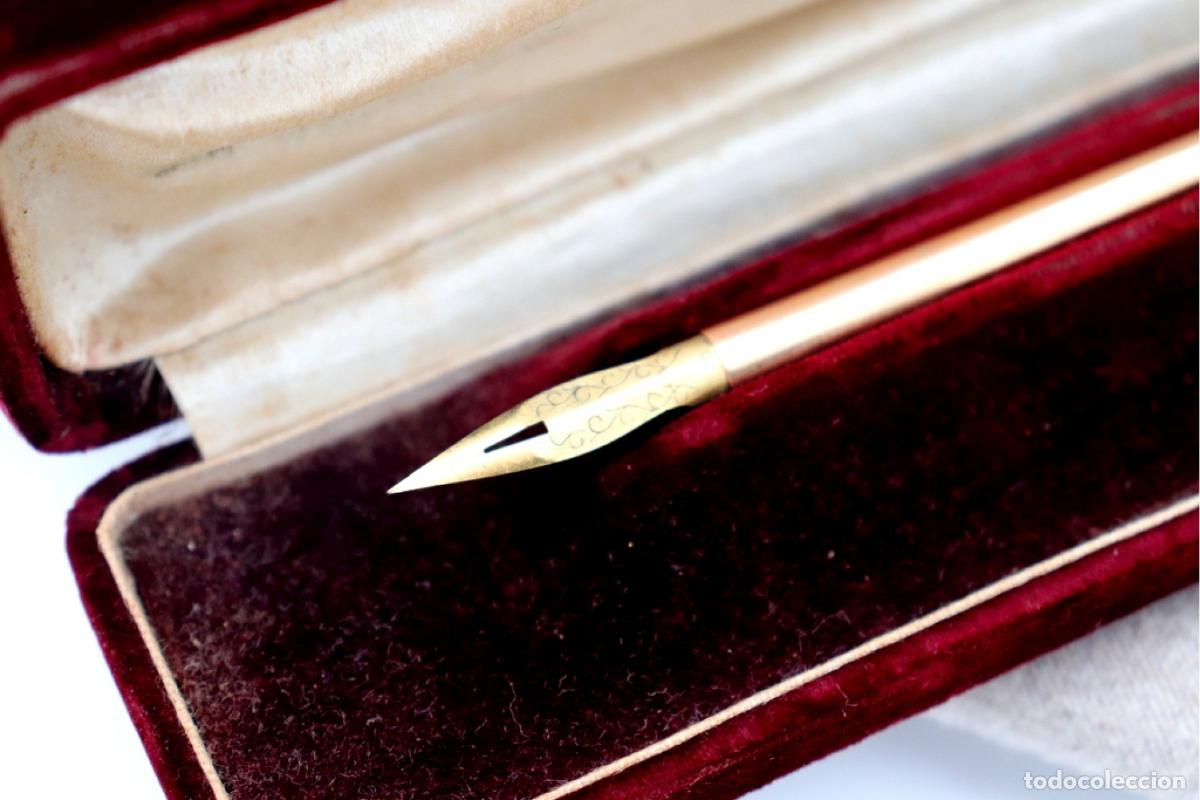 Joyeria: Bol&iacute;grafo de oro de 18 quilates, en forma de pluma. - Foto 5