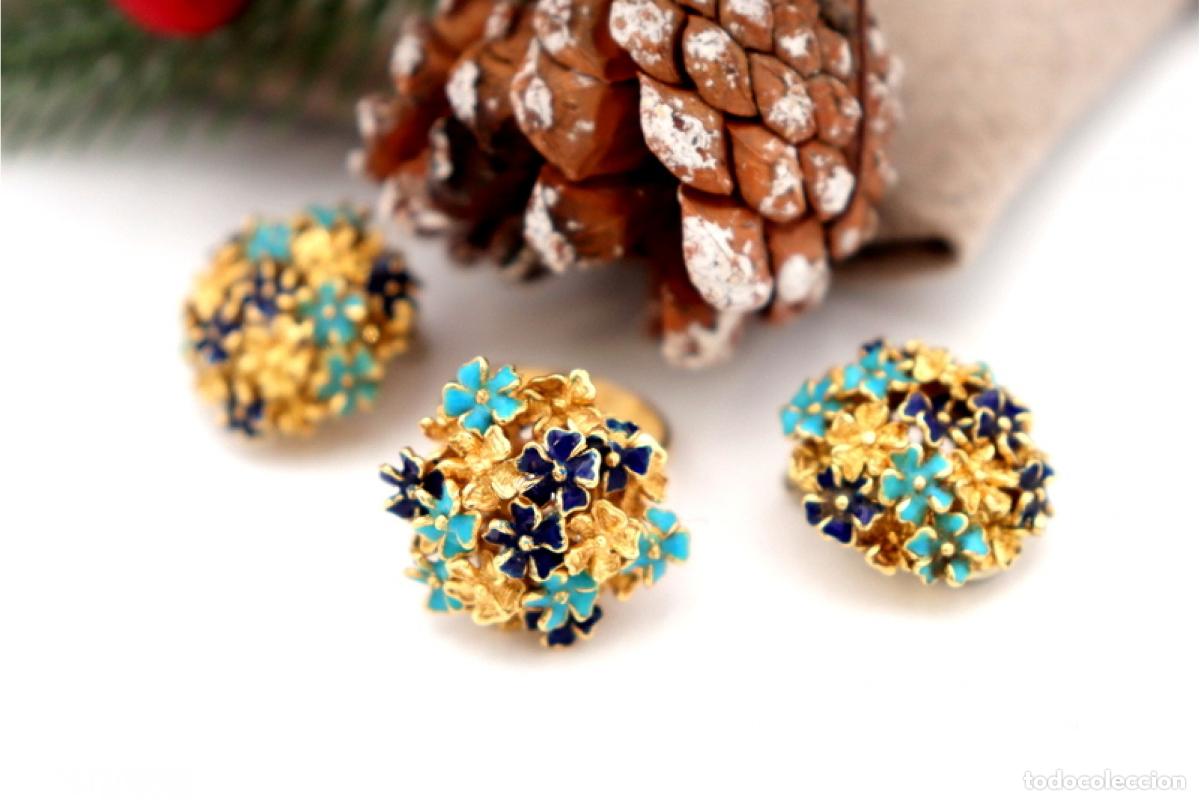 Joyeria: Conjunto de pendientes y anillo, en oro de 18K. - Foto 2