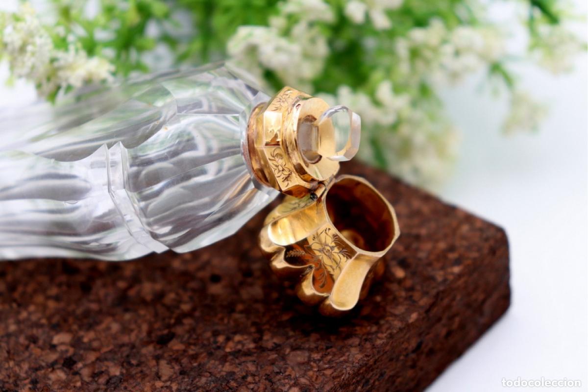 Joyeria: Frasco de perfume, fabricado en cristal y oro de 15K. - Foto 2