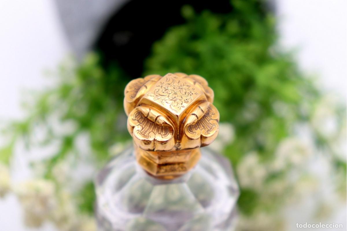 Joyeria: Frasco de perfume, fabricado en cristal y oro de 15K. - Foto 3