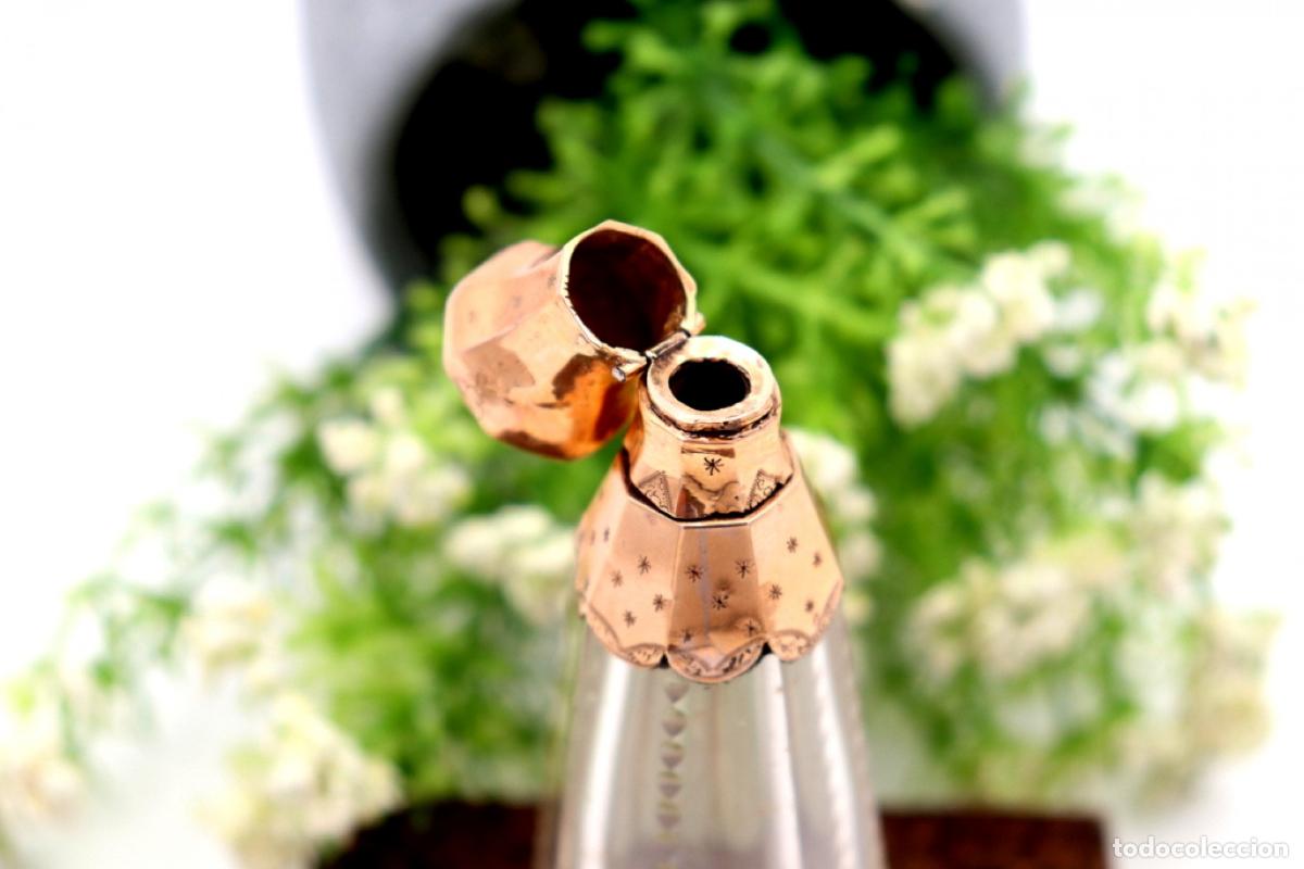 Joyeria: Frasco de perfume, fabricado en cristal y oro de 15K. - Foto 3