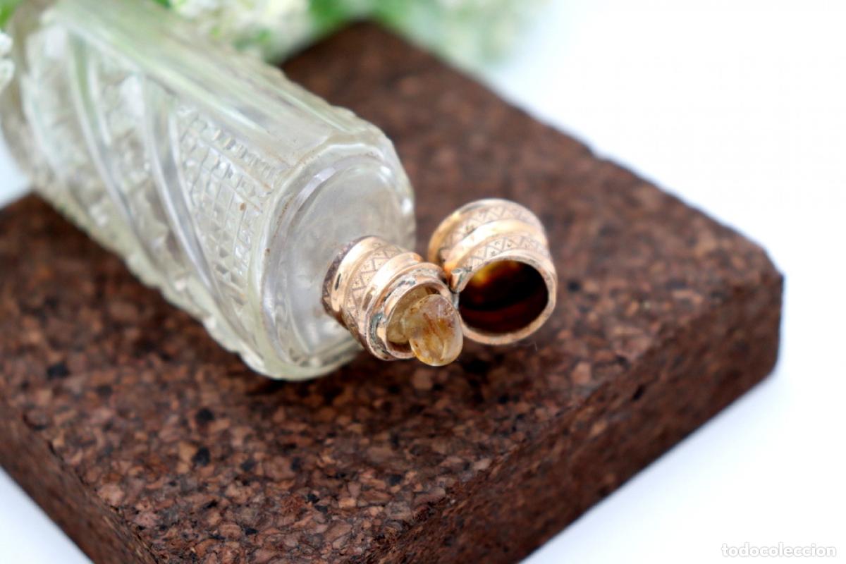 Joyeria: Frasco de perfume, fabricado en cristal y oro de 15K. - Foto 3
