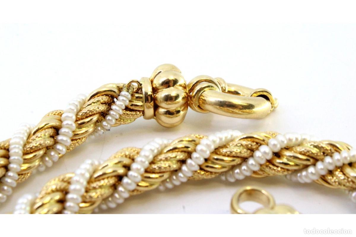 Joyeria: Pulsera y collar en oro de 19,2K con perlas. - Foto 7