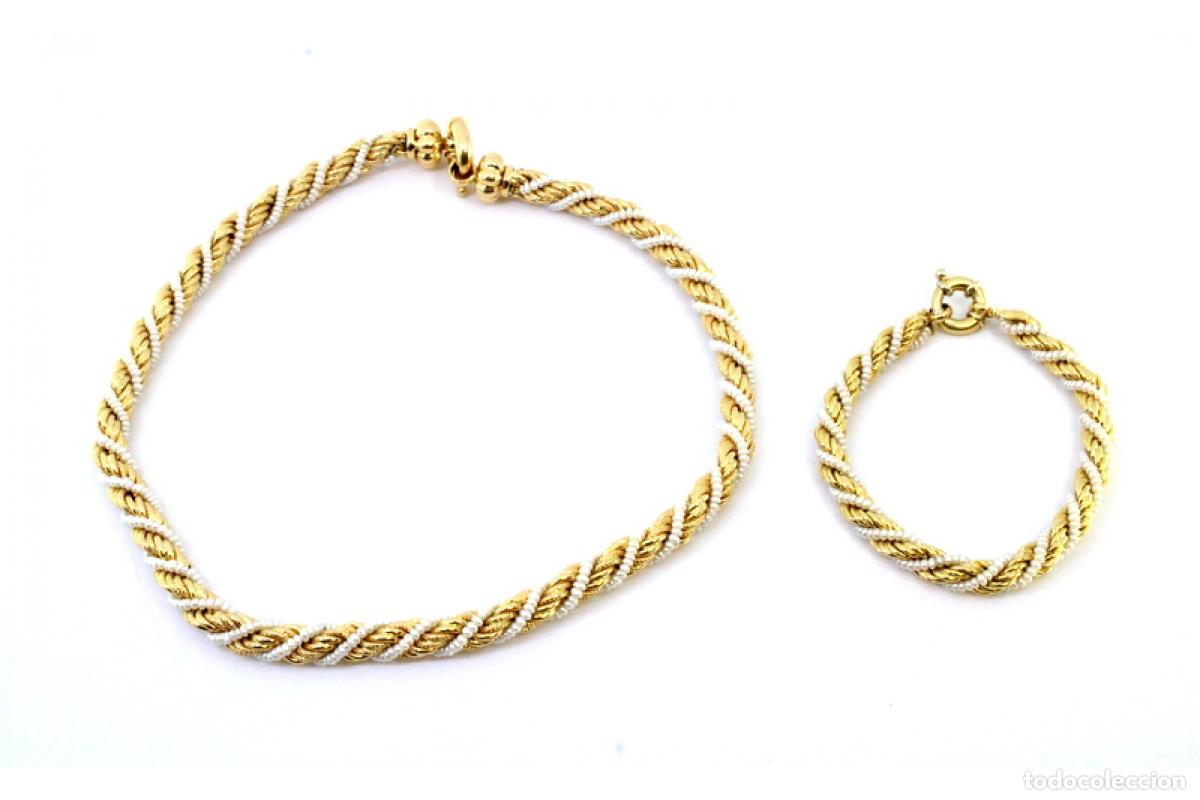 Joyeria: Pulsera y collar en oro de 19,2K con perlas. - Foto 10