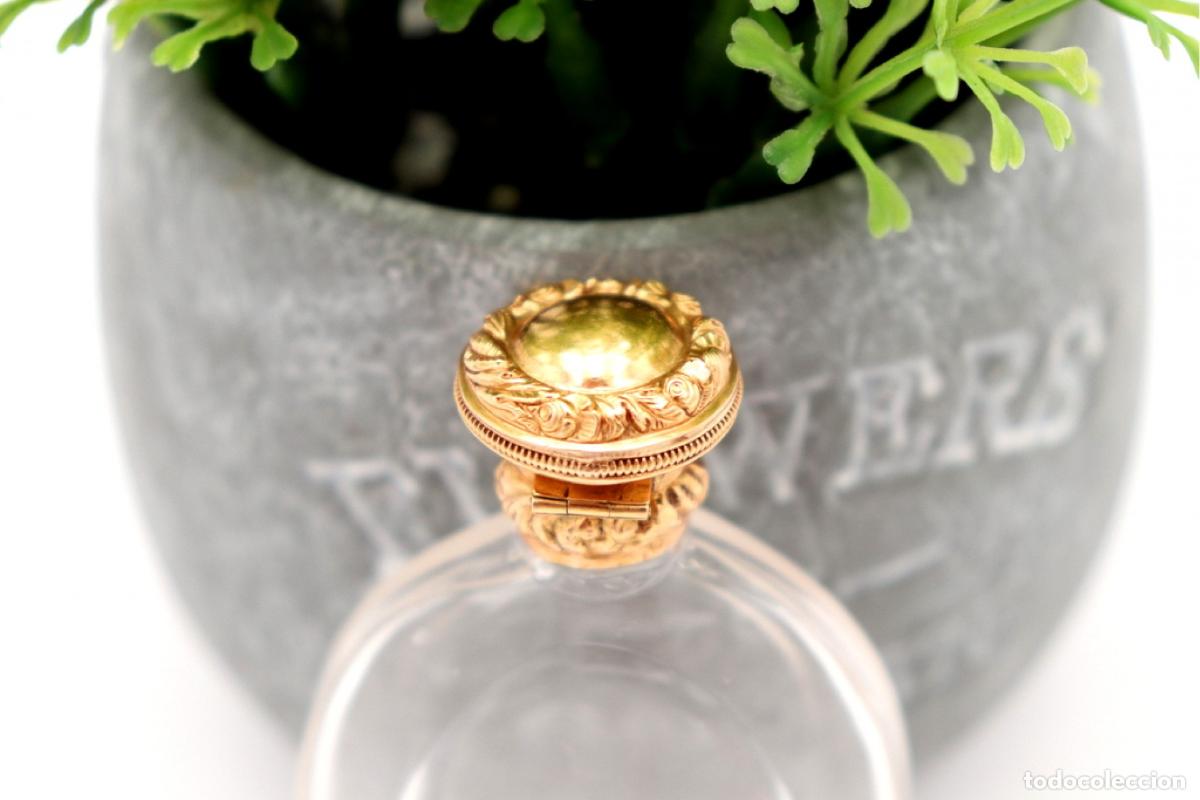 Joyeria: Frasco de perfume, fabricado en cristal y oro de 15K. - Foto 3