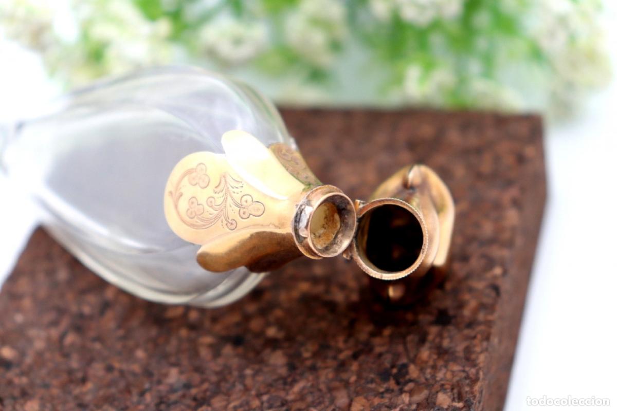 Joyeria: Frasco de perfume, fabricado en cristal y oro de 15K. - Foto 3