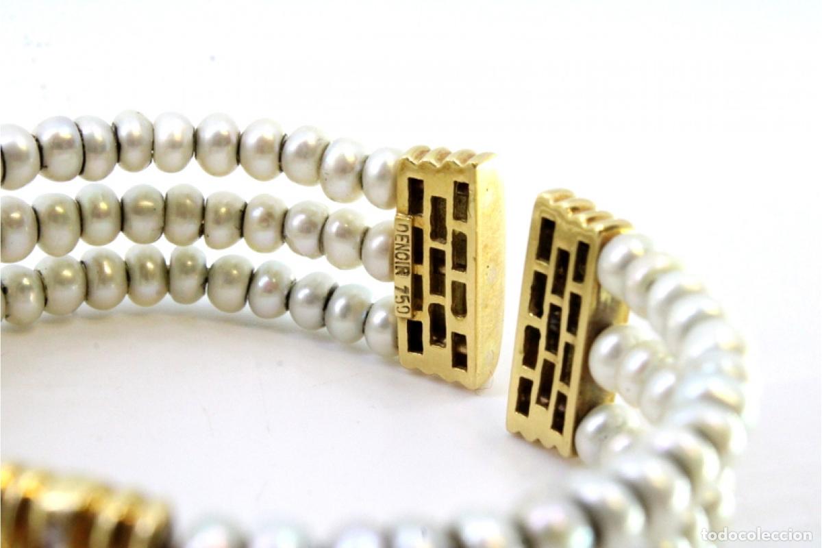 Joyeria: Pulsera de oro de 18 quilates con perlas y diamantes - Foto 8