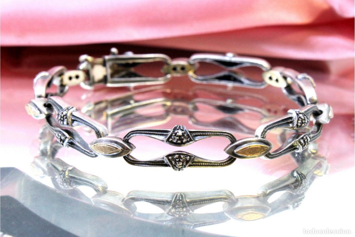 Joyeria: Pulsera en oro de 19,2K y plata con diamantes. - Foto 1