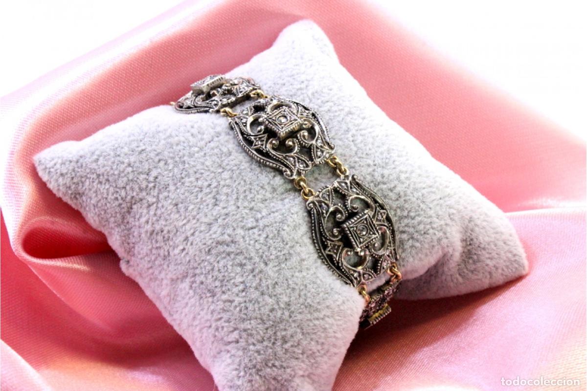 Joyeria: Pulsera en oro de 19,2K y plata con diamantes. - Foto 2