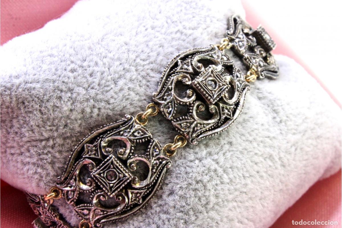 Joyeria: Pulsera en oro de 19,2K y plata con diamantes. - Foto 5
