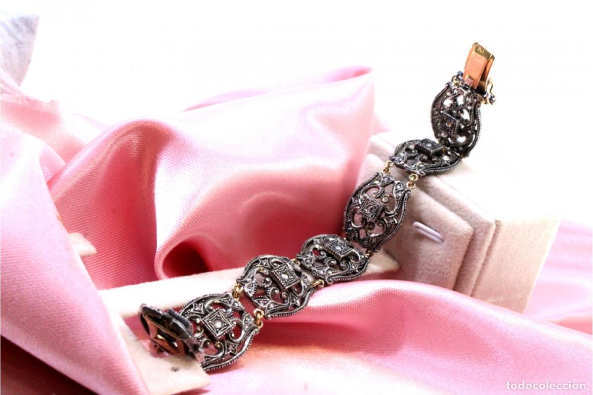 Joyeria: Pulsera en oro de 19,2K y plata con diamantes. - Foto 12