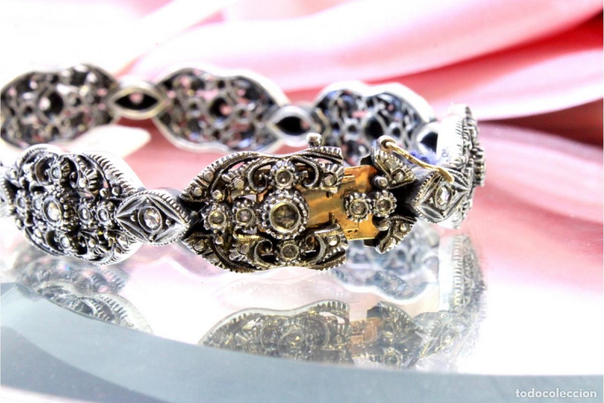 Joyeria: Pulsera en oro de 19,2K y plata con diamantes. - Foto 9