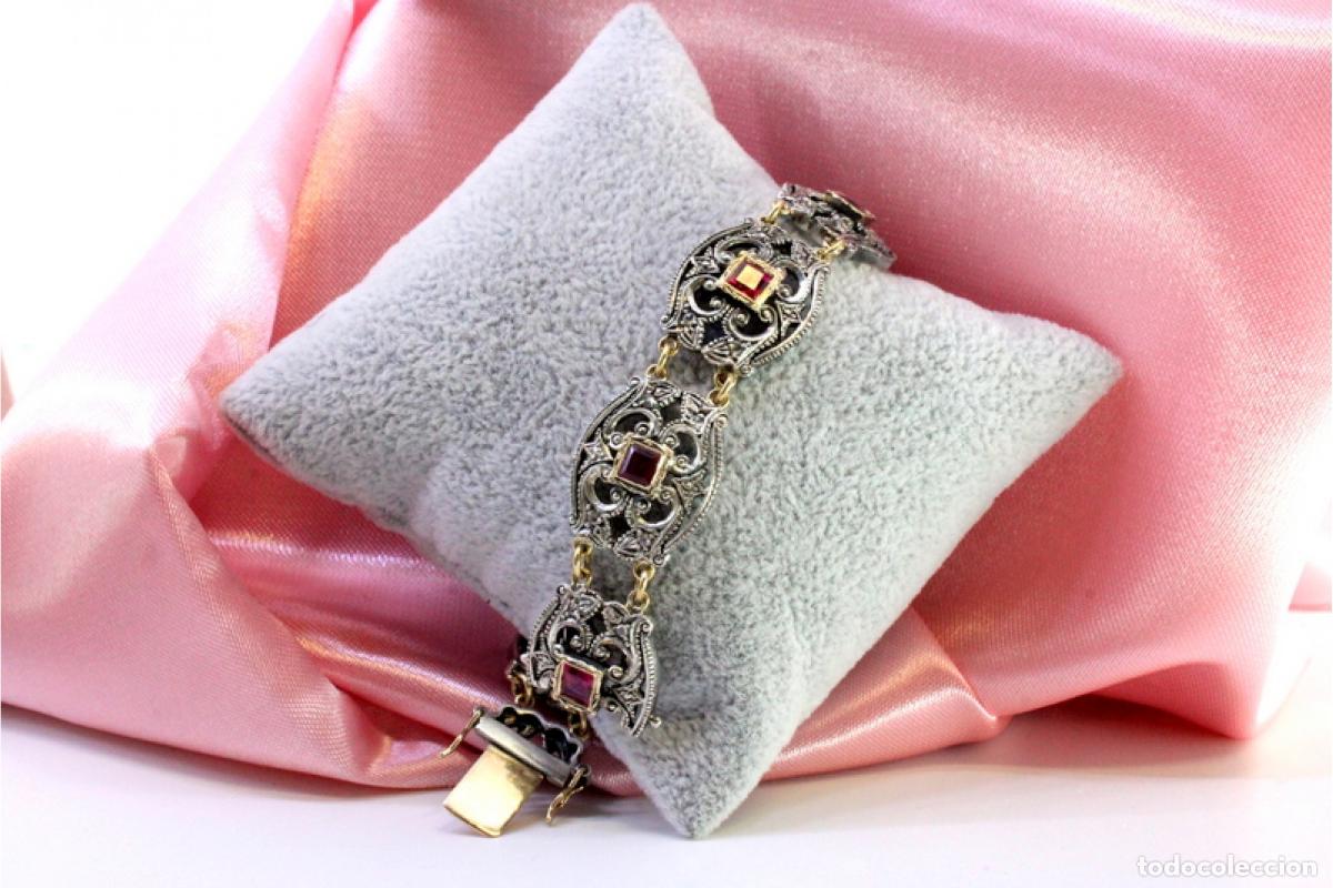 Joyeria: Pulsera en oro y plata de 19,2K con diamantes y rub&iacute;es. - Foto 5