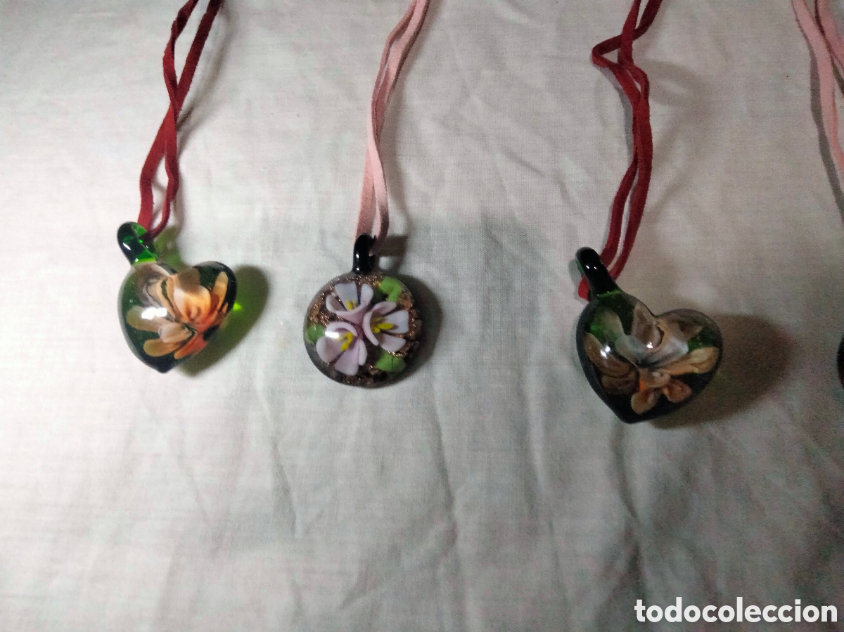 Joyeria: Lote de 9 colgantes cristal murano - Foto 2