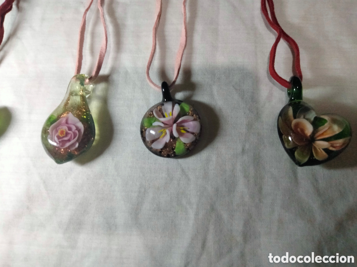 Joyeria: Lote de 9 colgantes cristal murano - Foto 3