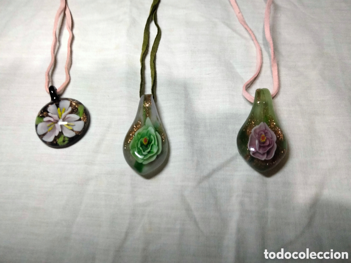Joyeria: Lote de 9 colgantes cristal murano - Foto 4