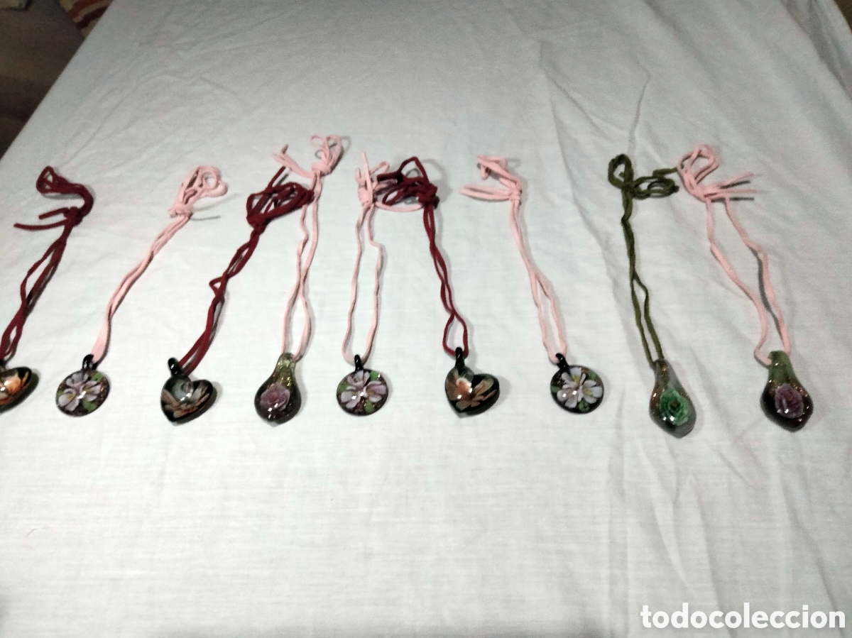 Joyeria: Lote de 9 colgantes cristal murano - Foto 1