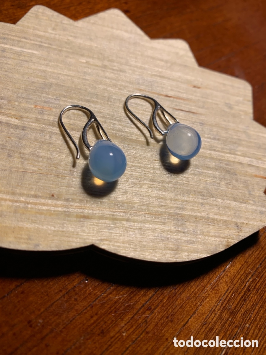 Joyeria: Pendientes gotas azul cristal - Foto 2