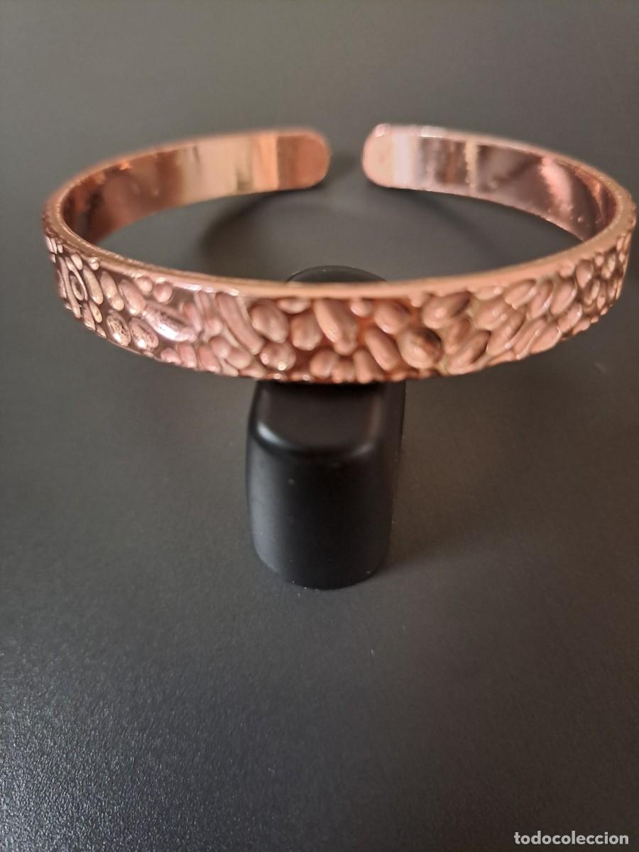 Joyeria: Pulsera de cobre ajustable relieve picado, nueva - Foto 1