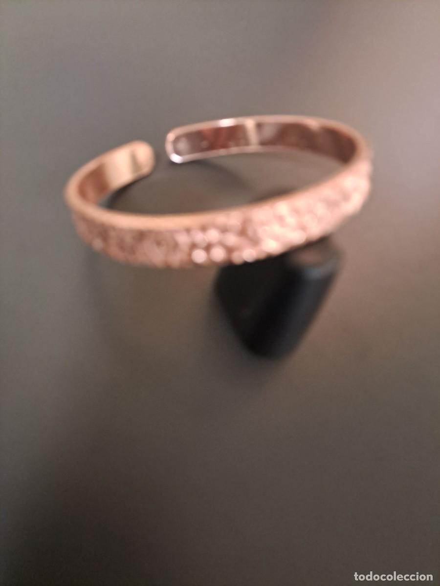 Joyeria: Pulsera de cobre ajustable relieve picado, nueva - Foto 2