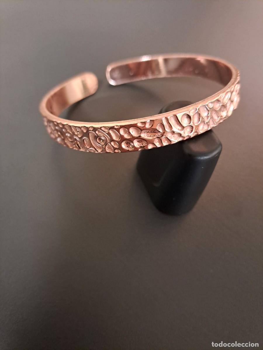 Joyeria: Pulsera de cobre ajustable relieve picado, nueva - Foto 3