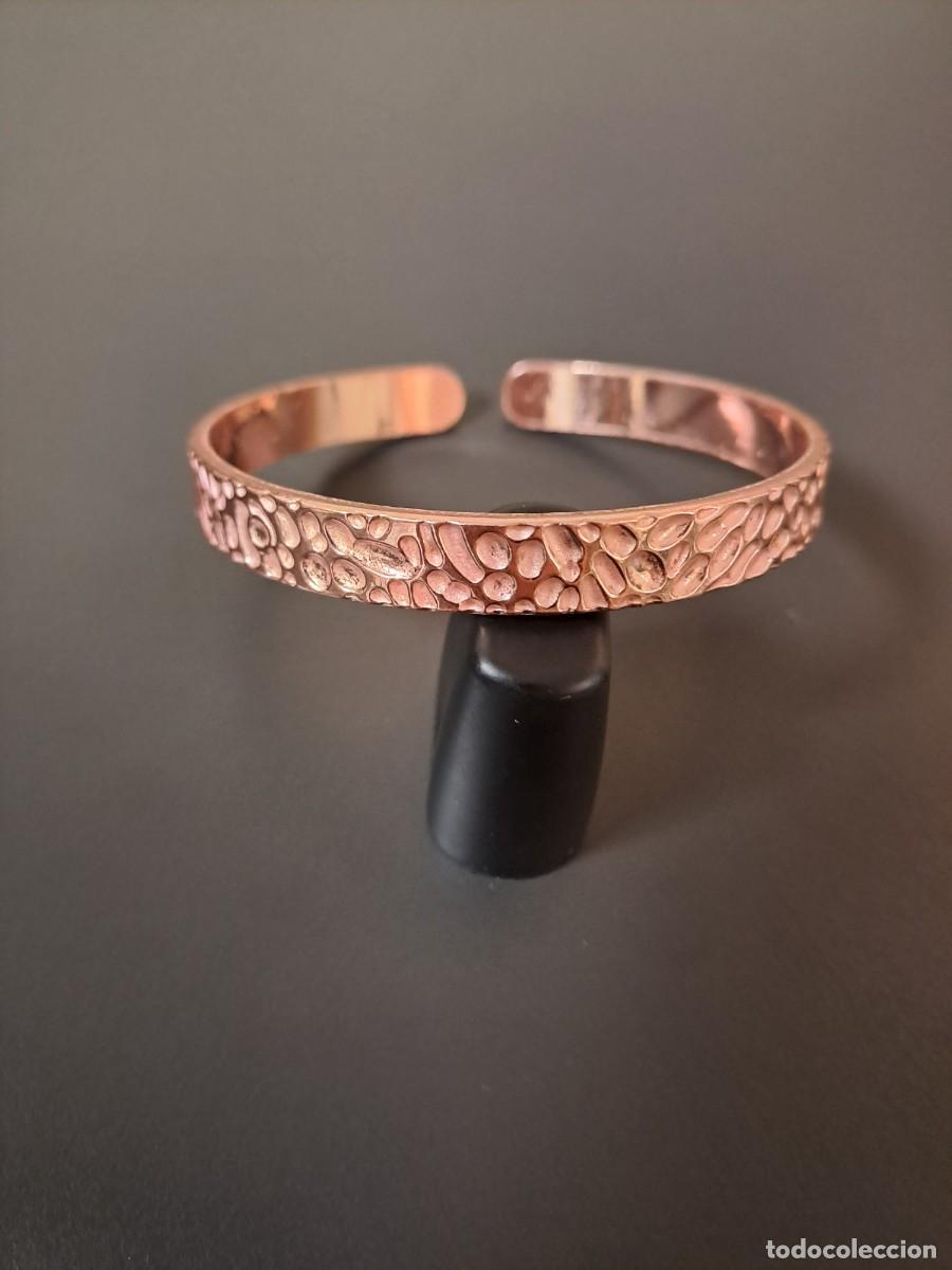 Joyeria: Pulsera de cobre ajustable relieve picado, nueva - Foto 5