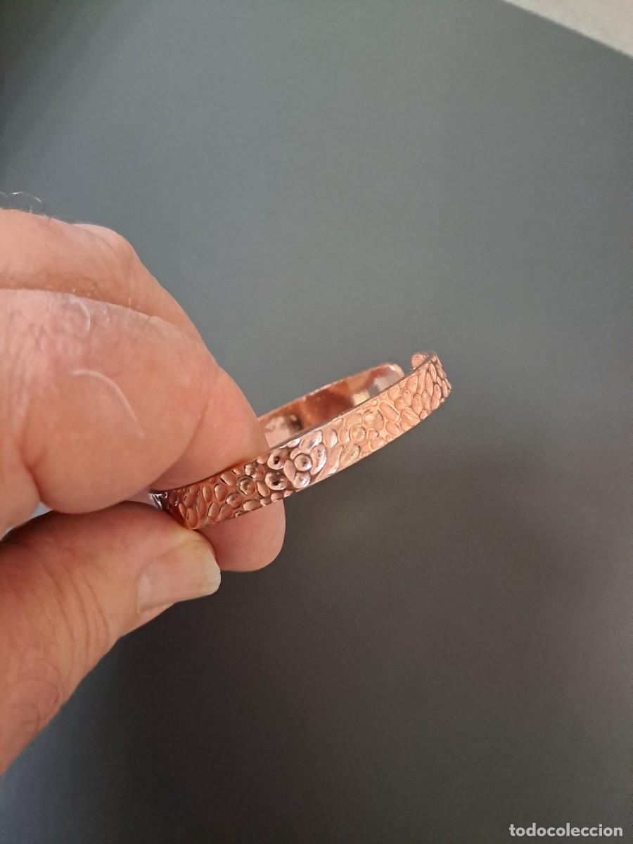 Joyeria: Pulsera de cobre ajustable relieve picado, nueva - Foto 6