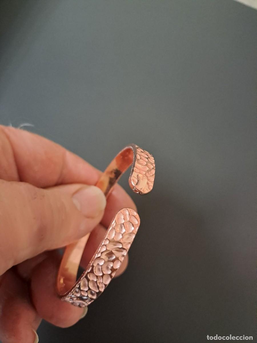 Joyeria: Pulsera de cobre ajustable relieve picado, nueva - Foto 7