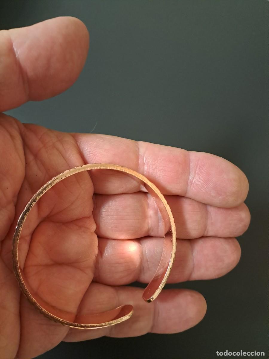 Joyeria: Pulsera de cobre ajustable relieve picado, nueva - Foto 8