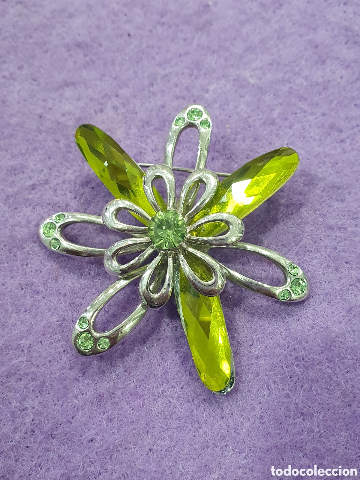 Joyeria: Broche verde vintage. (L57) - Foto 1