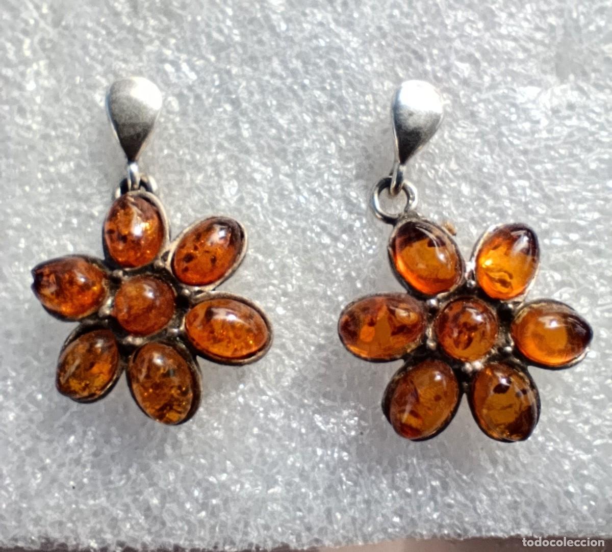 Joyeria: Pendientes de plata de 1 Ley con &aacute;mbar b&aacute;ltico - Foto 1
